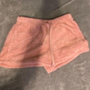 Light pink fluffy shorts